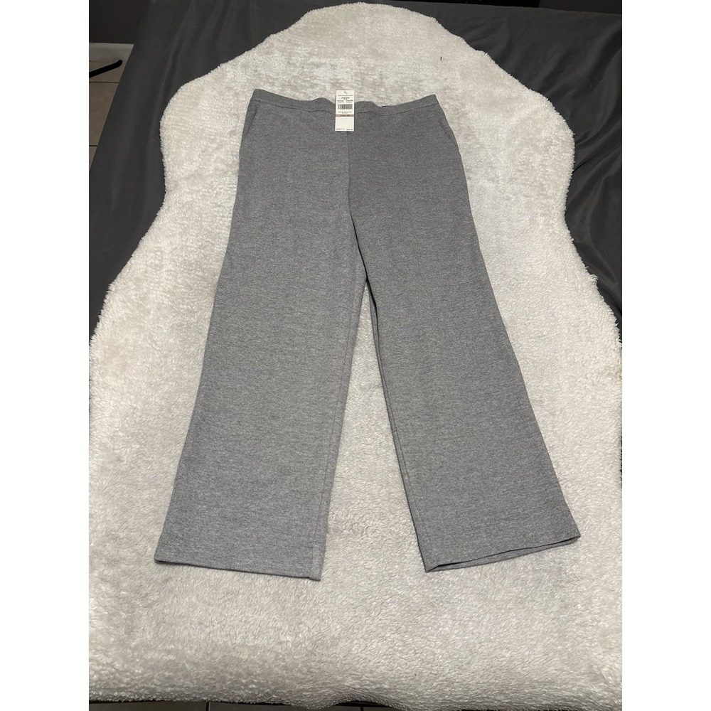 New Alfred Dunner‎ Play Gray Pull On Pants Proportioned Short Size 12